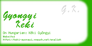 gyongyi keki business card