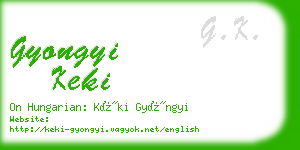 gyongyi keki business card